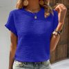 t shirt décontracté pour femme en maille col rond