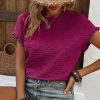 t shirt décontracté pour femme en maille col rond