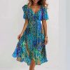 robe légère mousseline bleu