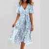 robe légère mousseline bleu ciel