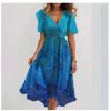robe légère mousseline degrade bleu