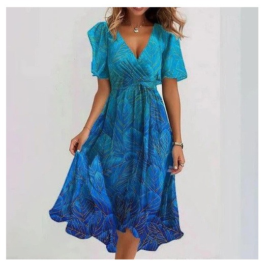 robe légère mousseline degrade bleu