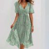robe légère mousseline vert