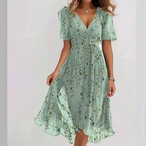 robe légère mousseline vert clair