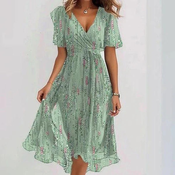 robe légère mousseline vert
