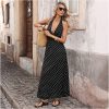 robe longue à pois noir