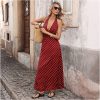 robe longue à pois rouge