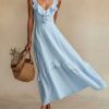robe longue légère bleu ciel