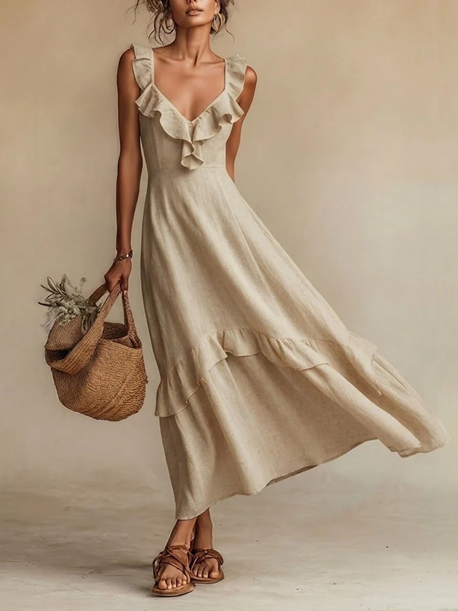 robe longue légère nude