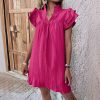 robe tunique manches courtes rose